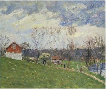 Landscape with House Artwork by Gustave Loiseau