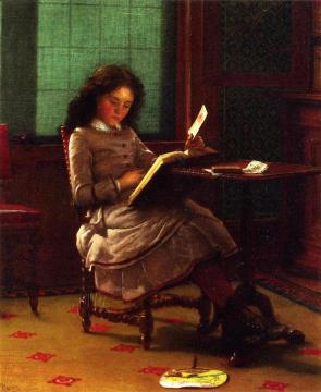 Young Girl Reading Artwork by Seymour Joseph Guy