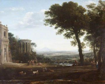 The Father of Psyche Sacrificing at the Temple of Apollo Artwork by Claude Lorrain