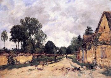 Oiseme, Roat to the Village Artwork by Eugène-Louis Boudin