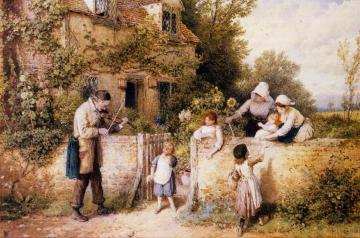 The Itinerant Fiddler Artwork by Myles Birket Foster