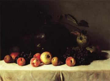 Still Life with Watermelon, Grapes and Apples Artwork by George Hetzel