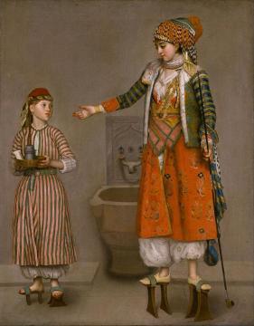 A Frankish Woman And Her Servant Artwork by Jean Etienne Liotard