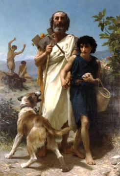 Homer and His Guide Artwork by William Adolphe Bouguereau