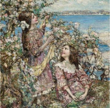 Amidst the spring blossom Artwork by Edward Atkinson Hornel