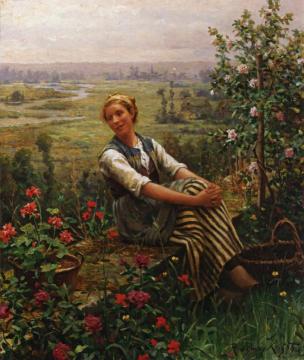Woman at Rest Artwork by Daniel Ridgway Knight