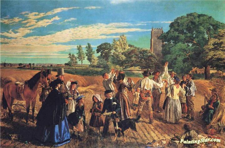 Hullo, Largess! A Harvest Scene in Norfolk Artwork by William Maw Egley