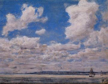 Seascape with Large Sky Artwork by Eugène-Louis Boudin