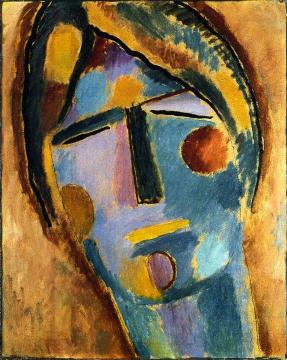 Mystical Head: Large Head Of A Woman Artwork by Alexej Jawlensky