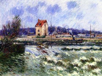 The Dam at Saint Martin, The Oise in Flood Artwork by Gustave Loiseau