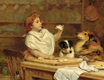 The Little Baker With Her Two Assistants Artwork by Charles Burton Barber