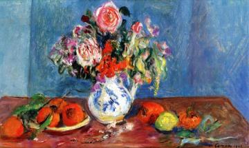 Bouquet of Flowers, Plate of Fruit Artwork by Charles Camoin