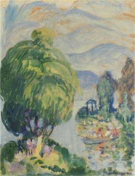 Bord de la riviere Artwork by Henri Lebasque