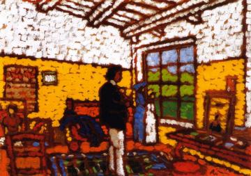 The Artist's Studio in Kkaposvár Artwork by József Rippl-Rónai