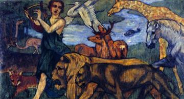Orpheus with Animals, Design for a Tapestry Artwork by Franz Marc