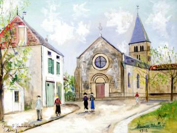 Eglise de Simandre-les-Ormes Artwork by Maurice Utrillo