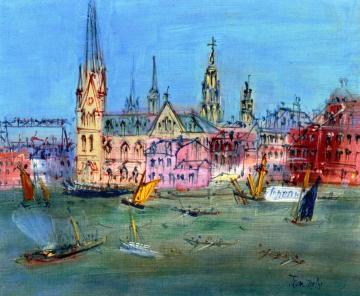 Port Scene Artwork by Jean Dufy