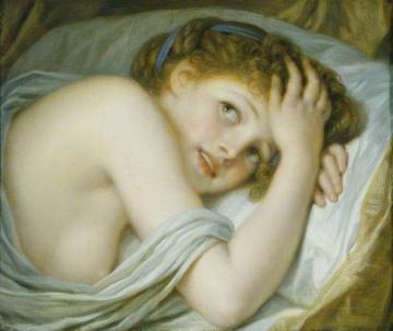 Girl Lying in Bed Artwork by Jean-Baptiste Greuze