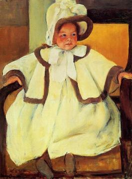 Ellen Mary Cassatt in a White Coat Artwork by Mary Cassatt