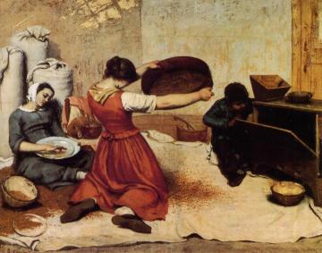 The Grain Sifters Artwork by Gustave Courbet