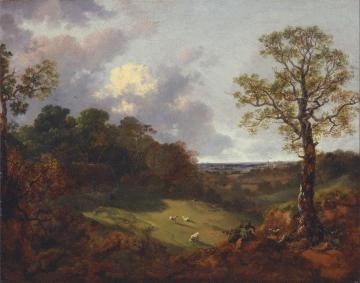 Wooded Landscape with a Cottage and Shepherd Artwork by Thomas Gainsborough