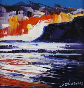 Winter Sunset Carsaig Mull Artwork by John Lowrie Morrison