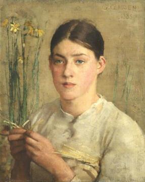 A Straw Plaiter Artwork by Sir George Clausen