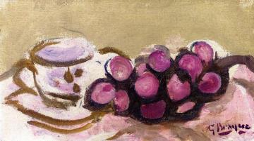 Cup and Grapes Artwork by Georges Braque