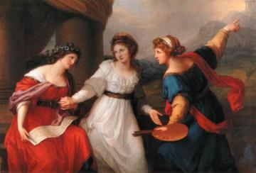 Self Portrait, The Artist Hesitating Between The Arts Of Music And Painting Artwork by Angelica Kauffmann