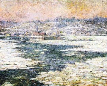 Ice on the Hudson Artwork by Ernest Lawson