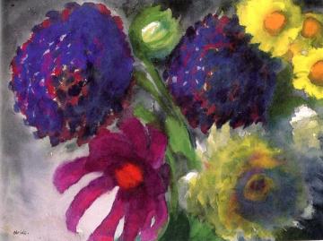 Dark Dahlias Artwork by Emil Nolde