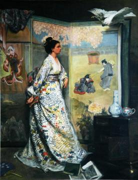 The Japanese Fan Artwork by Gustave-Leonard de Jonghe