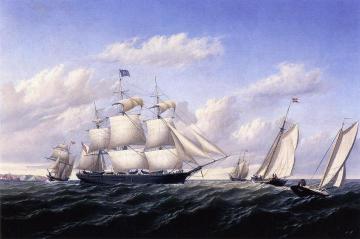 Whaleship 'Speedwell of Fairhaven, Outward Bound off Gay Head Artwork by William Bradford