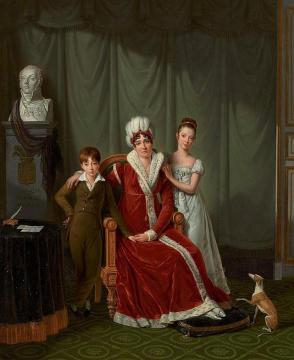 Portrait Of General Baudet's Wife And Her Two Children Artwork by Jean-Jacques Lagrenée