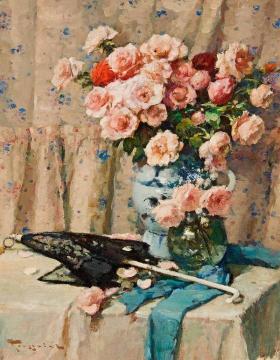 Still-life Of Flowers Artwork by Fernand Toussaint