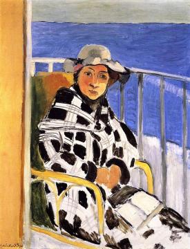 Mlle Matisse in a Scottish Plaid Coat Artwork by Henri Matisse