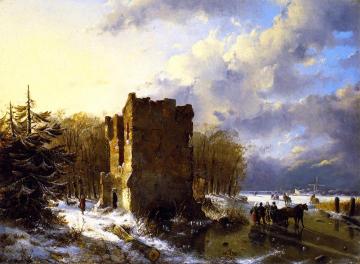Winter Scene, Holland Artwork by Louis Remy Mignot