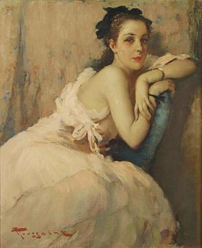 Elegant Woman Artwork by Fernand Toussaint