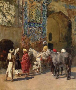 Blue-Tiled Mosque at Delhi, India Artwork by Edwin Lord Weeks