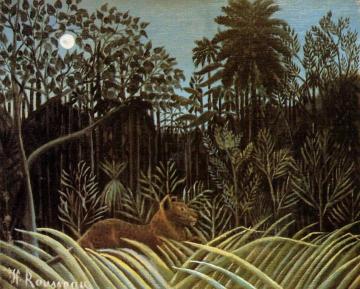 Jungle With Lion Artwork by Henri Rousseau