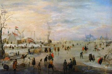 Enjoying the Ice Artwork by Hendrick Avercamp