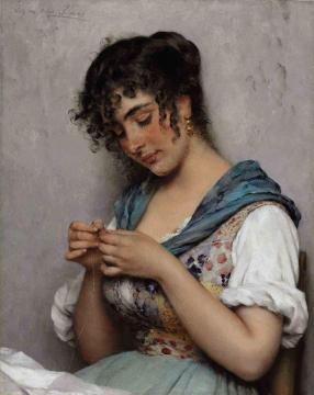 A Venetian Beauty Artwork by Eugen Von Blaas