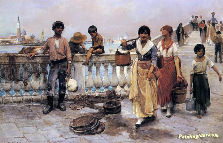 Water Carriers, Venice Artwork by Frank Duveneck
