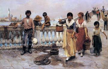 Water Carriers, Venice Artwork by Frank Duveneck