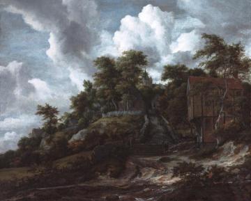 Wooded hillside with a view of Bentheim Castle Artwork by Jacob van Ruisdael
