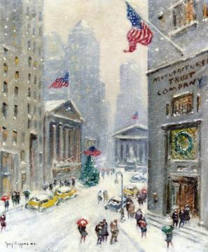 Christmas Eve On Broad Street Artwork by Guy Wiggins