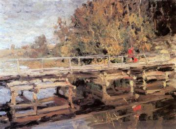 Autumn. On Bridge Artwork by Constantin Alexeevich Korovin