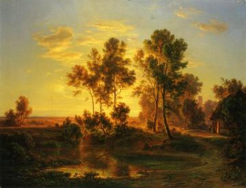 A Landscape at Dusk Artwork by Christian Morgenstern