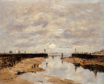 The Jetties, Low Tide, Trouville Artwork by Eugène-Louis Boudin
