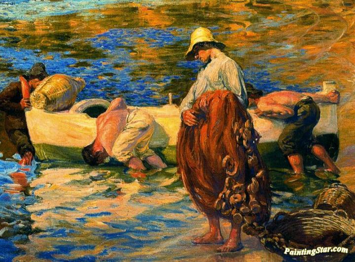 En la cala d'El Ros Artwork by Jose Mongrell Torrent